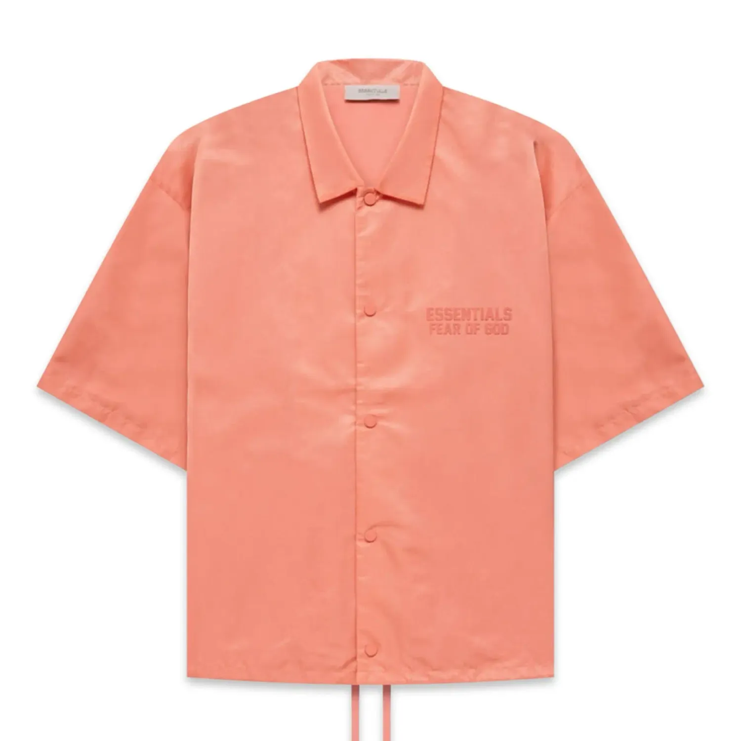 FOG ESSENTIALS Logo Flocked Nylon Shirt Coral