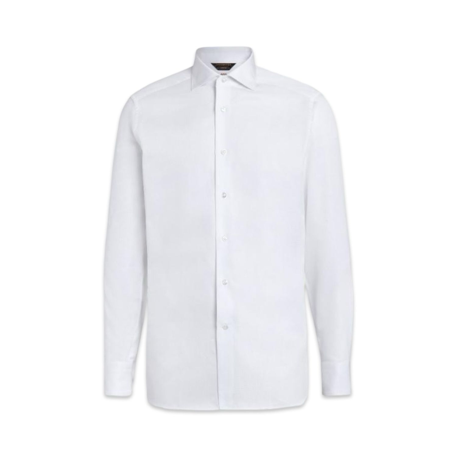 ZEGNA WHITE MICRO COTTON LONG-SLEEVE TAILORING SHIRT WHITE