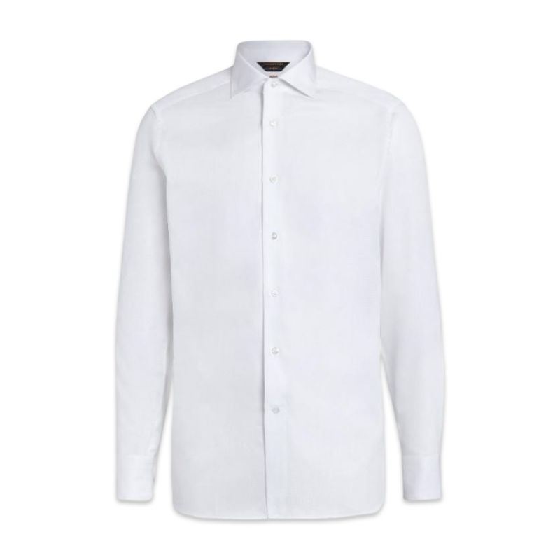 Zegna XXX Camisa Em Algodão Branco Zegna XXX Camisa Em Algodão Branco