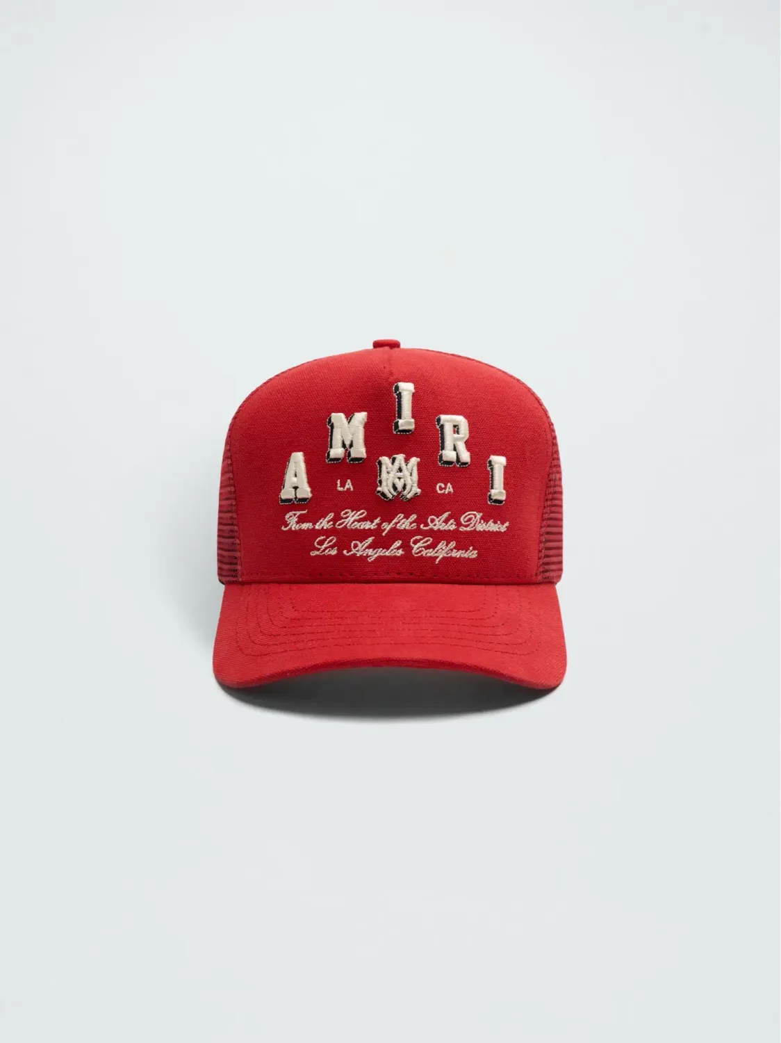 AMIRI AMIRI VARSITY TRUCKER HAT RED
