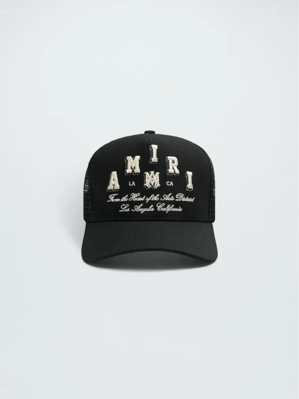AMIRI AMIRI VARSITY TRUCKER HAT BLACK