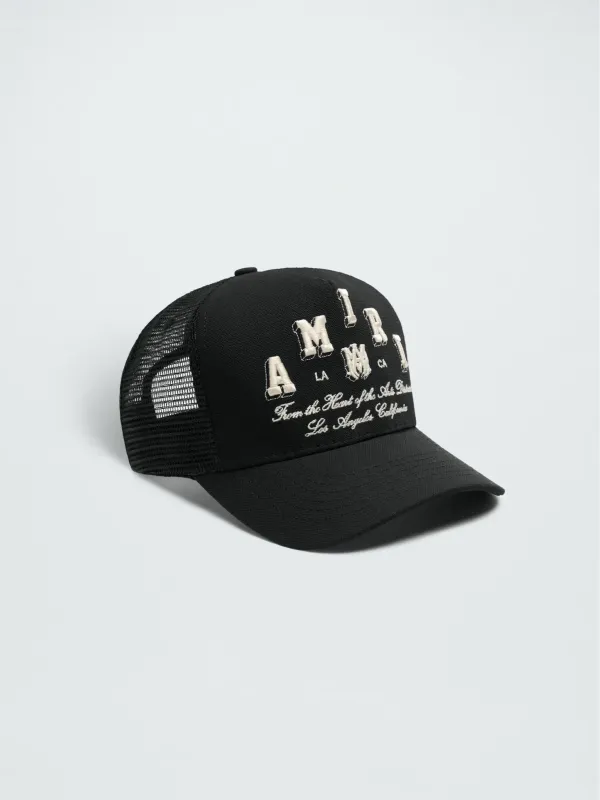 AMIRI AMIRI VARSITY TRUCKER HAT BLACK