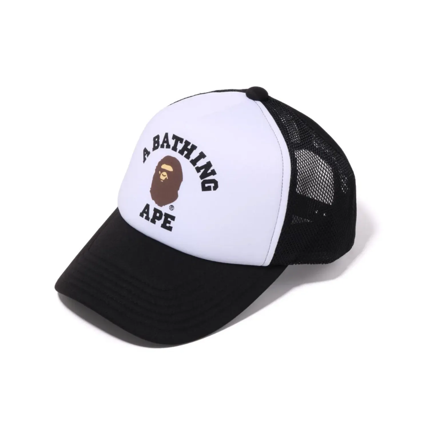 A Bathing Ape College Mesh Cap Black &amp; White