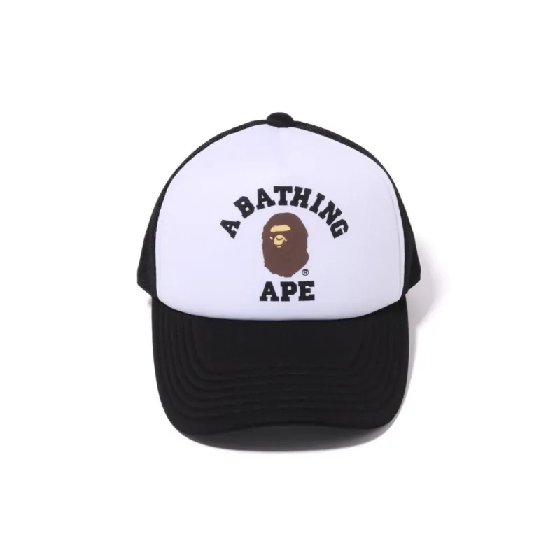 A Bathing Ape College Mesh Cap Black &amp; White