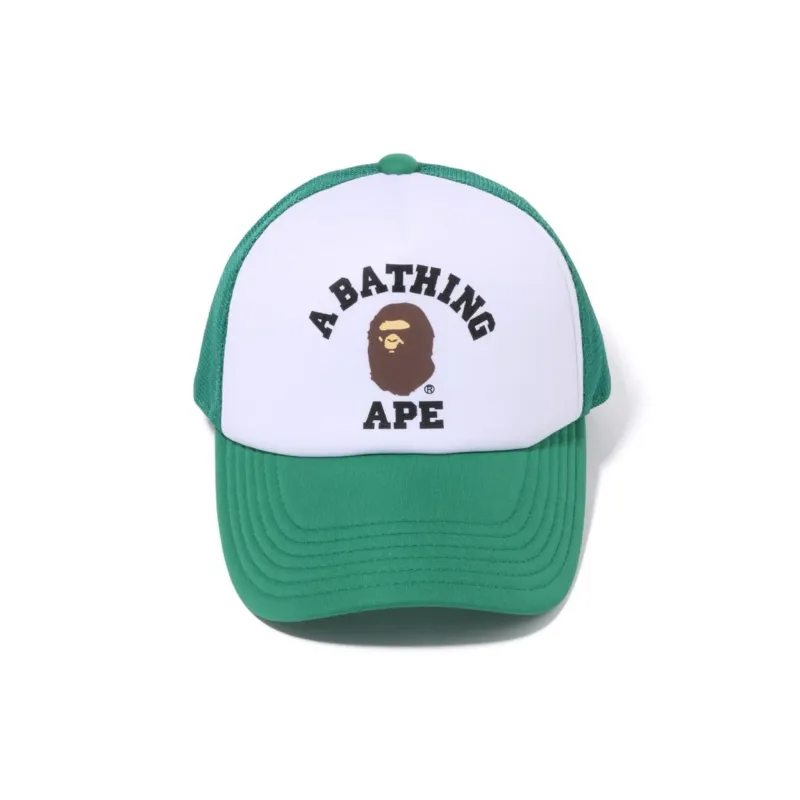 A Bathing Ape College Mesh Cap Green &amp; White