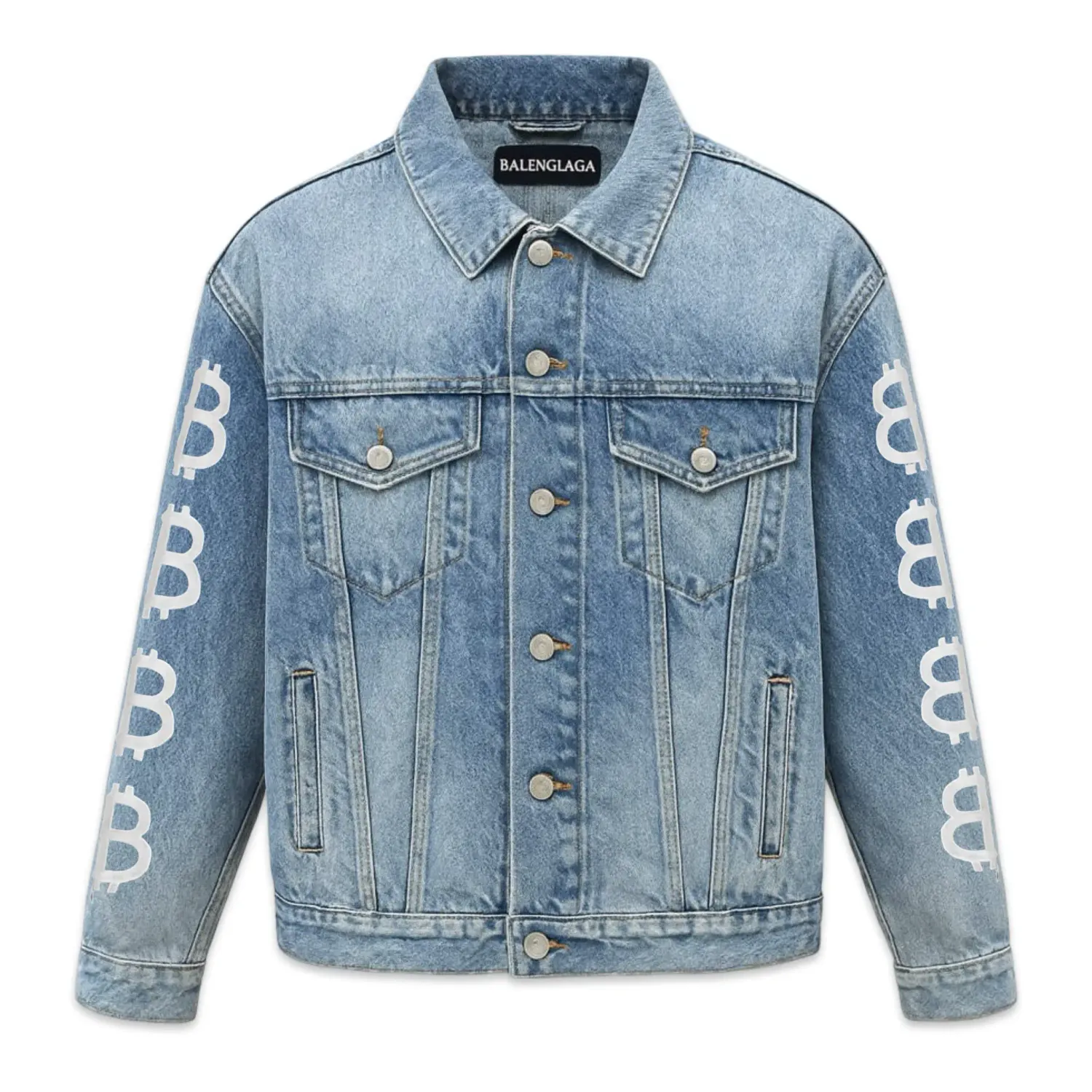 BALENCIAGA Oversized Denim Jacket In Crypto Print