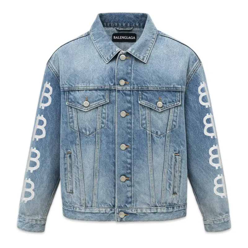BALENCIAGA Oversized Denim Jacket In Crypto Print