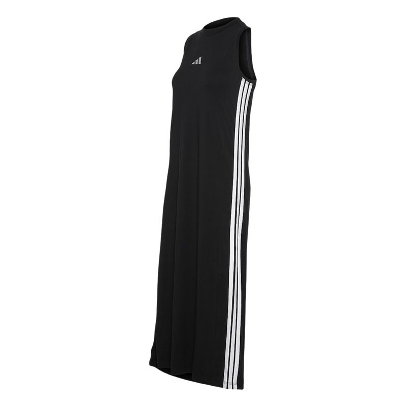 Adidas Vestido Maxi 3-Stripes Preto Feminino