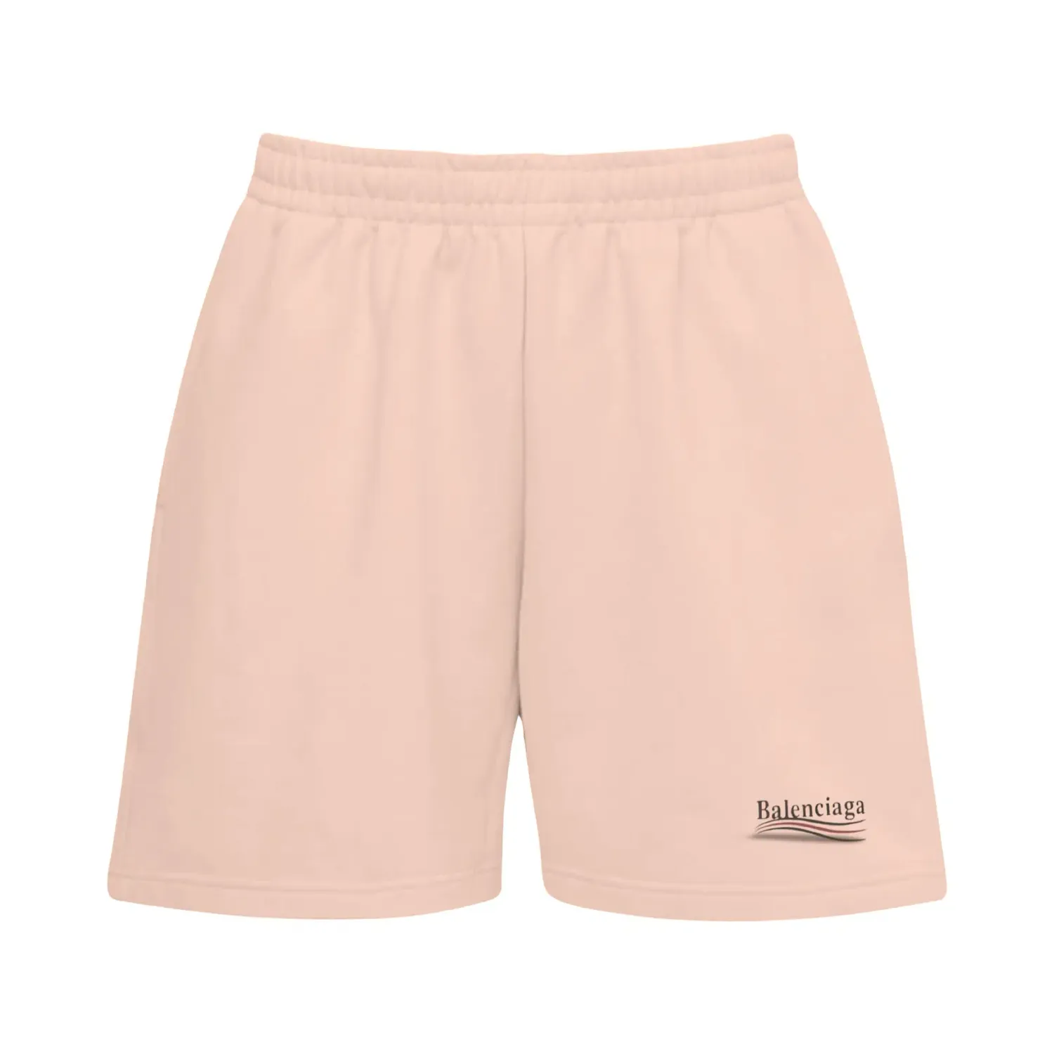 BALENCIAGA POLITICAL CAMPAIGN SWEAT SHORT BEIGE
