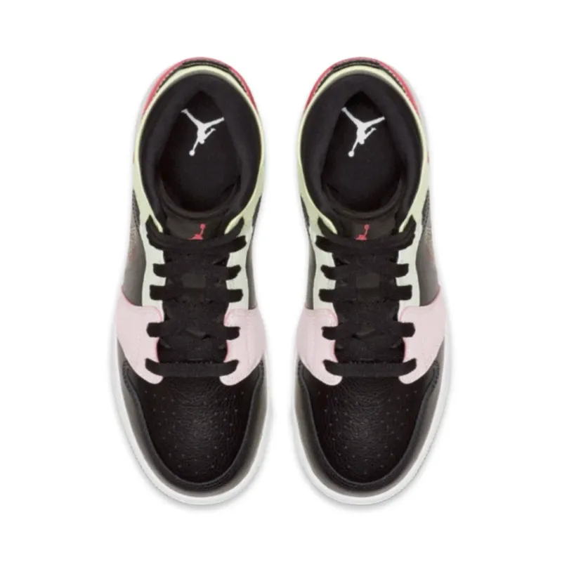 Air Jordan 1 Mid SE (GS) "Black Glow" kids