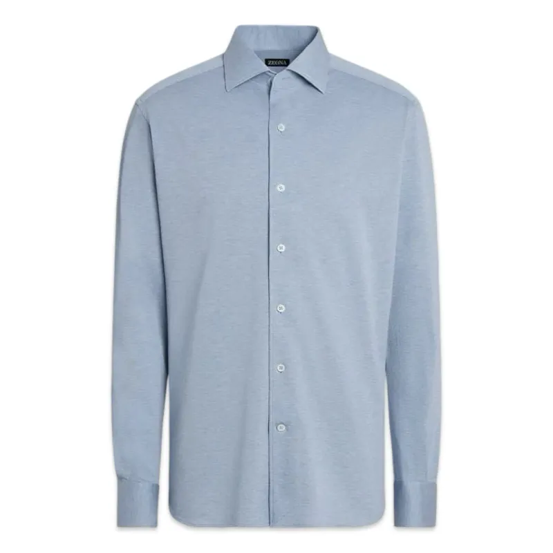 Zegna CAMISA DE MANGA COMPRIDA DE ALGODÃO JERSEY