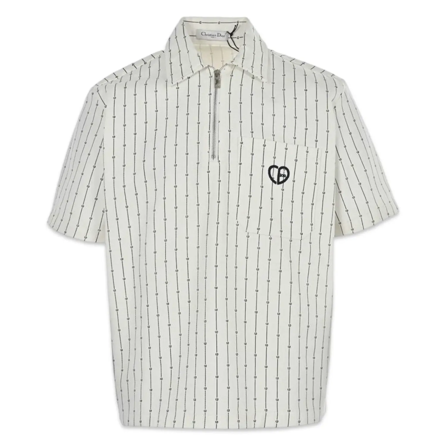 DIOR Camiseta 'CD Heart' listrada branca