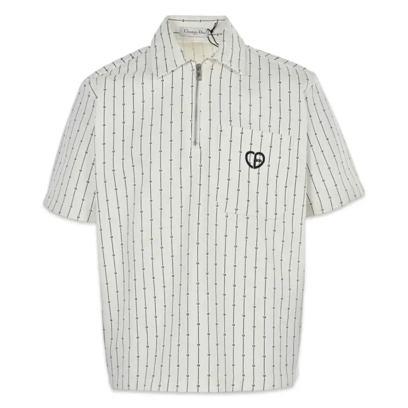 DIOR Camiseta 'CD Heart' listrada branca