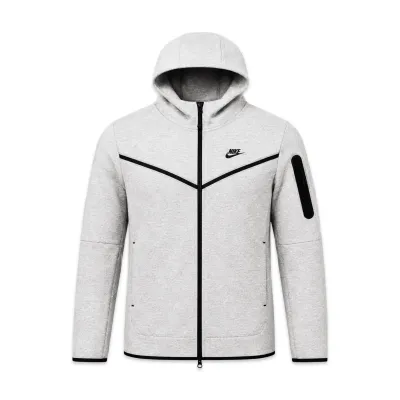 NIKE TECH FLEECE HOODIE COM Fecho - DARK GREY