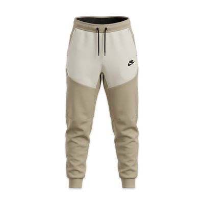 NIKE TECH FLEECE JOGGER BEIGE and White