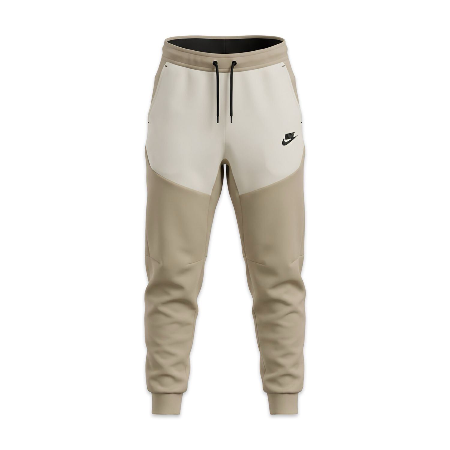 NIKE TECH FLEECE JOGGER BEIGE and White
