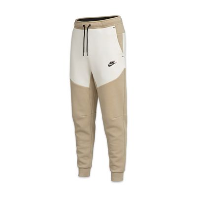 NIKE TECH FLEECE JOGGER BEIGE and White