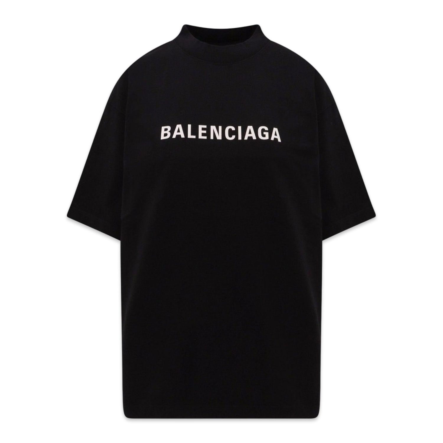 BALENCIAGA MEN'S LOGO T-SHIRT MEDIUM Oversize IN BLACK