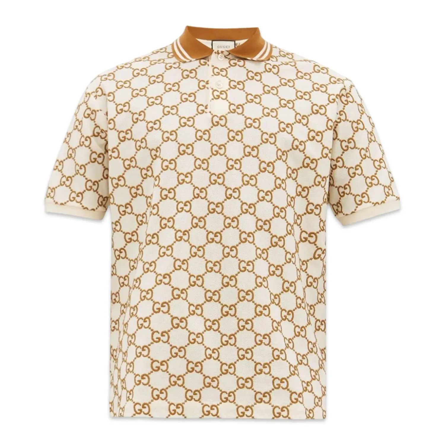 Gucci polo GG em seda e algodão jacquard