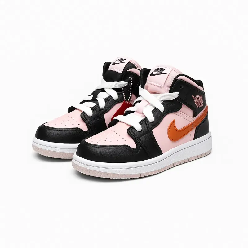 AIR JORDAN 1 MID GS 'PRETO ROSA CARMESIM' KIDS