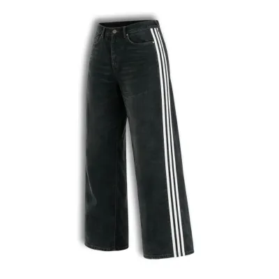 Balenciaga x Adidas denim Large Baggy Pant Black