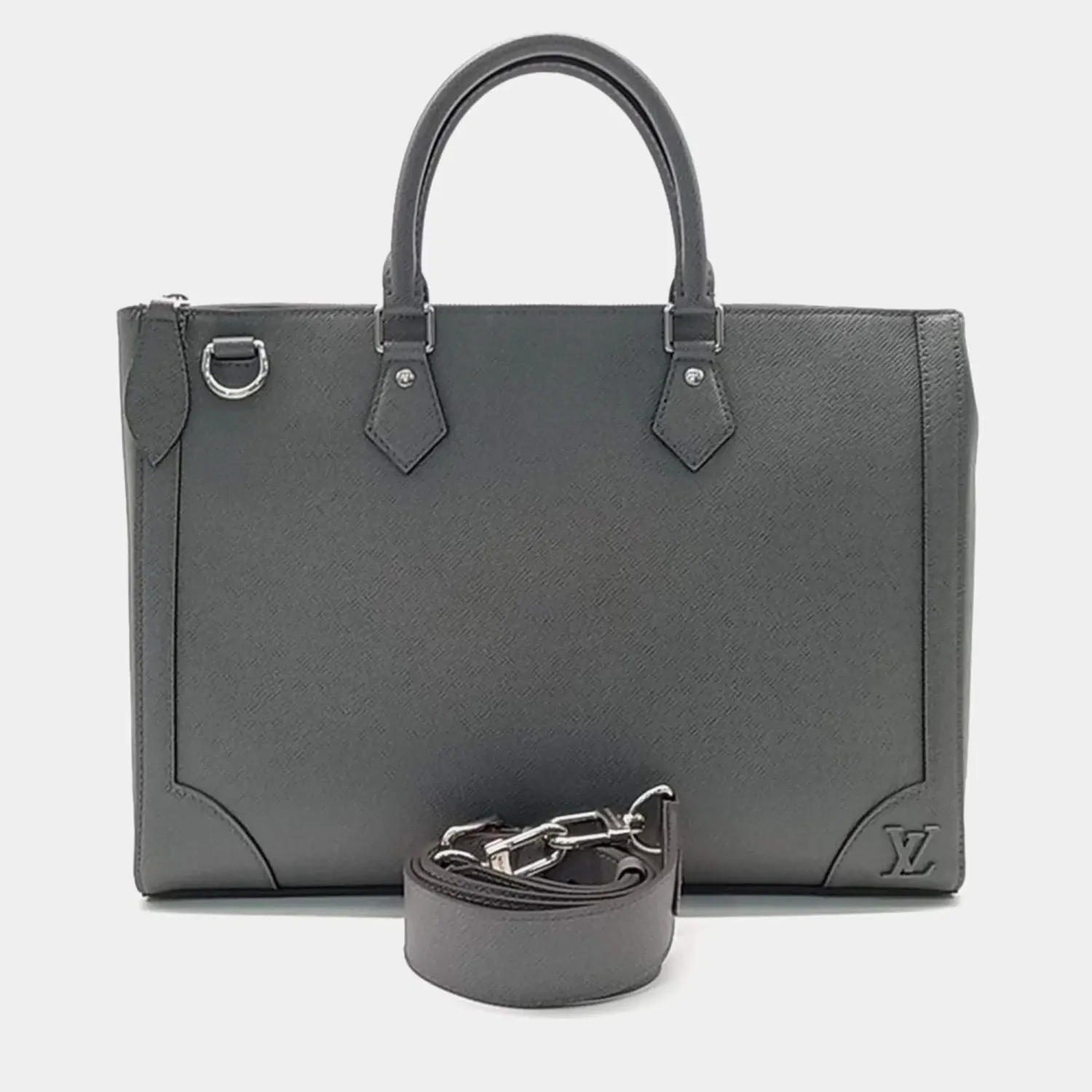 Louis Vuitton Grey Taiga Leather Slim Briefcase Bag