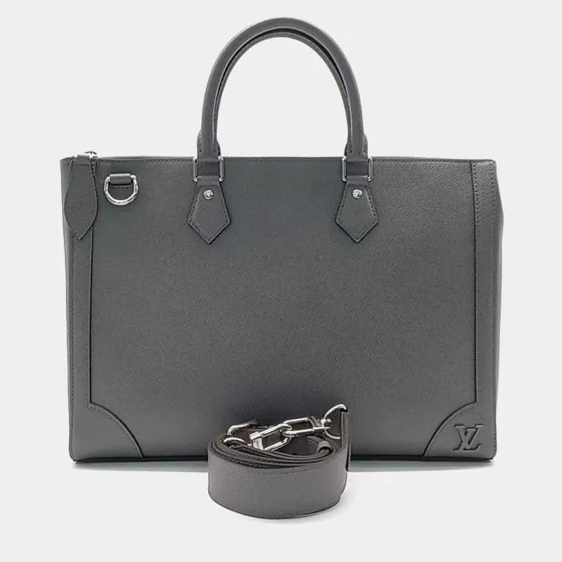 Louis Vuitton Grey Taiga Leather Slim Briefcase Bag