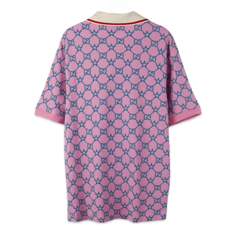 GUCCI GG Logo Bordado Polo T-Shirt pinky