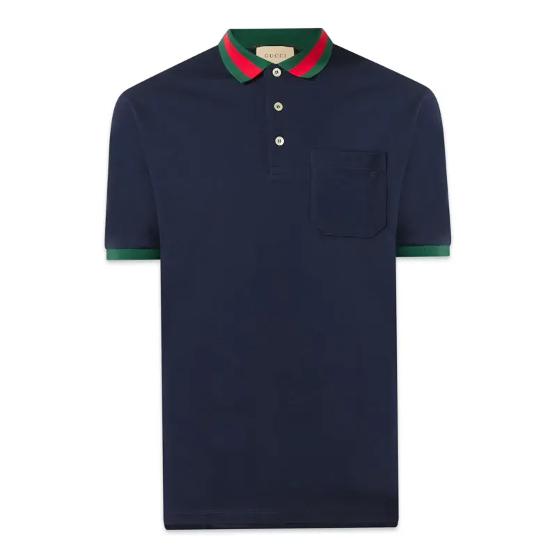 GUCCI Contrasting Polo Shirt blue navy