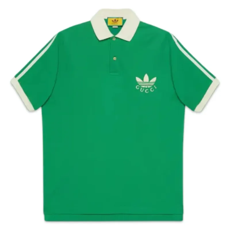 Gucci x Adidas Piquet Polo Shirt Green