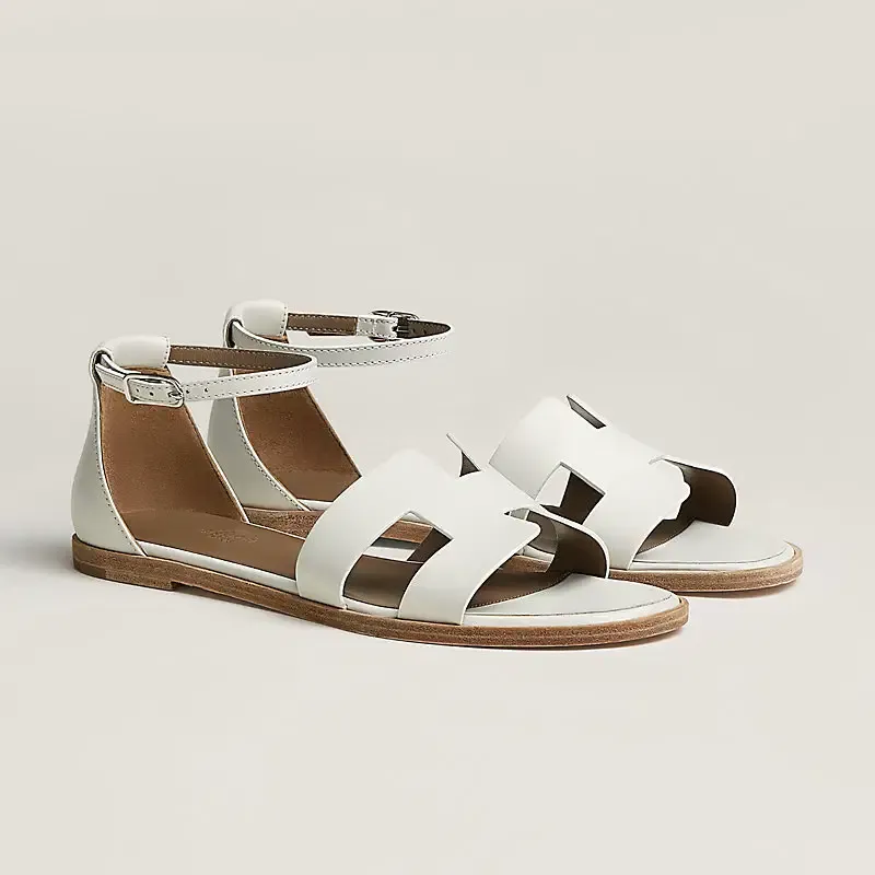 HERMÈS SANDALIA SANTORINI WHITE