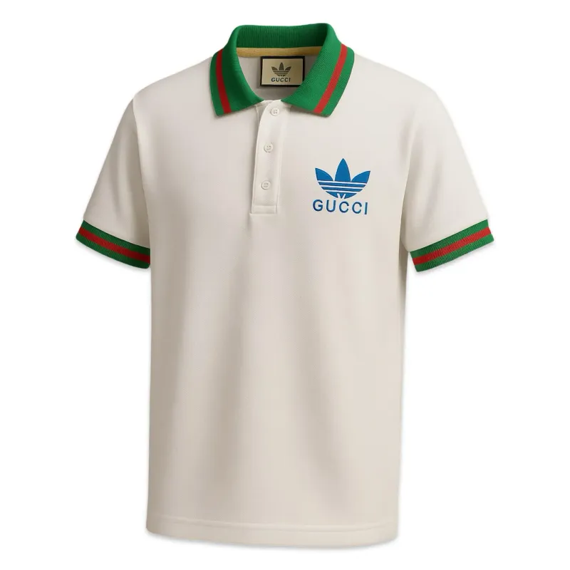 Gucci x Adidas Piquet Polo Shirt White