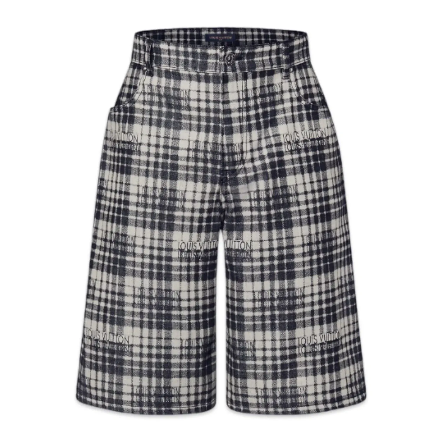 Louis Vuitton short jeans xadrez