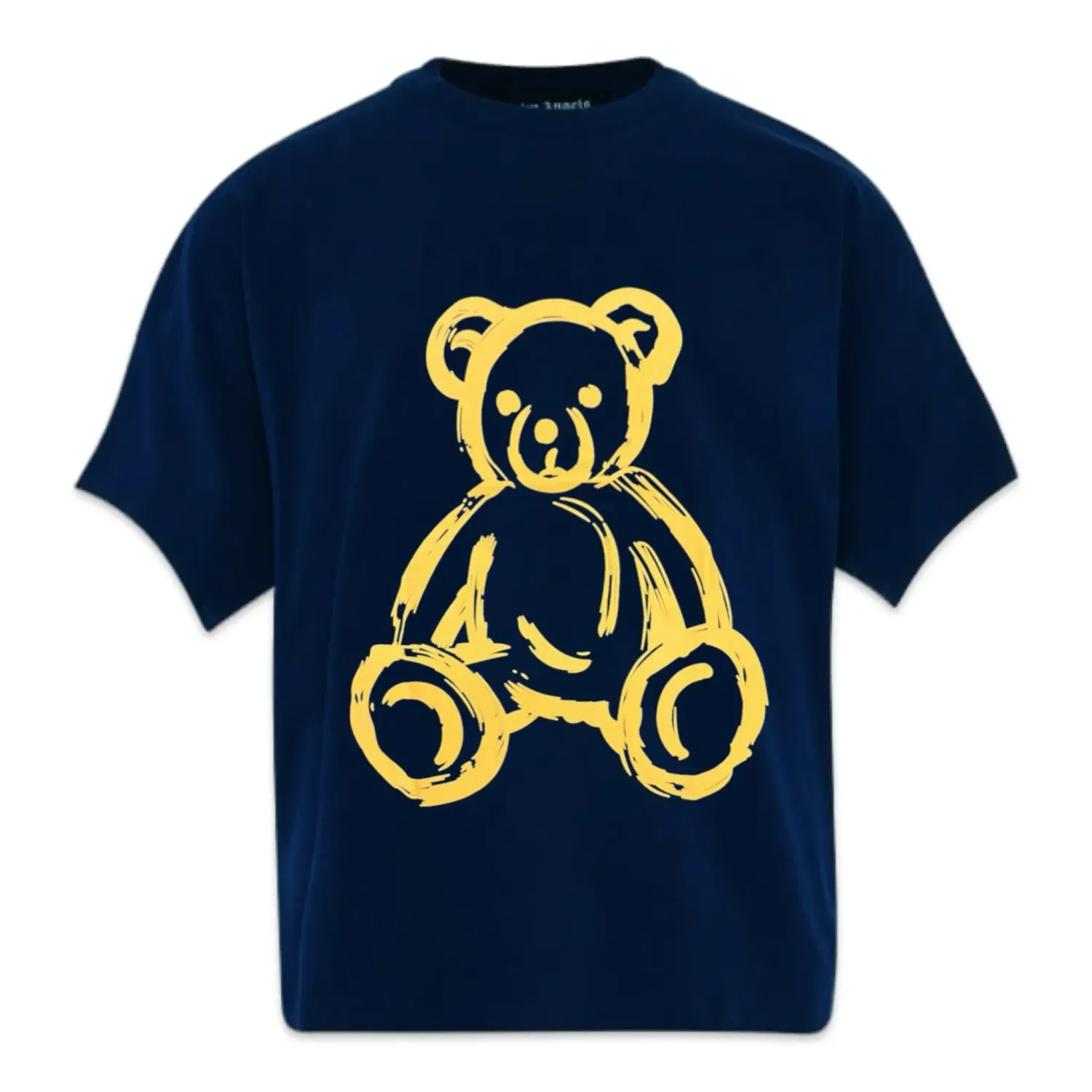 PALM ANGELS Printed Bear T-SHIRT NAVY BLUE/YELLOW