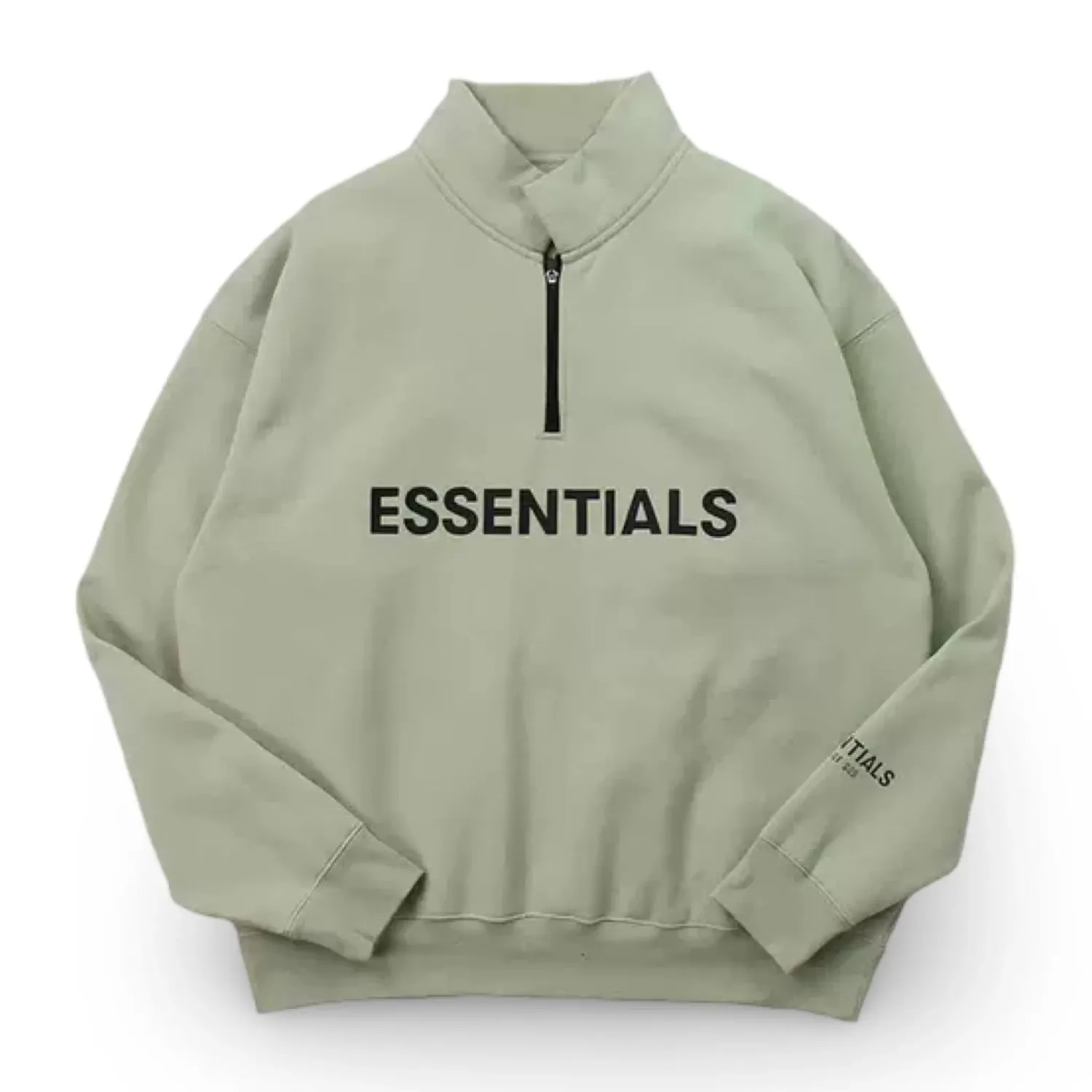 FEAR OF GOD ESSENTIALS Half Zip Pullover Sweater Green