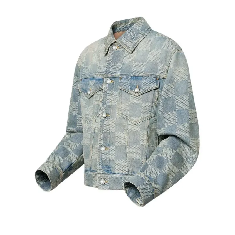 Louis Vuitton casaco Jeans Clássico com Xadrez Damier