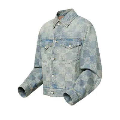 Louis Vuitton casaco Jeans Clássico com Xadrez Damier