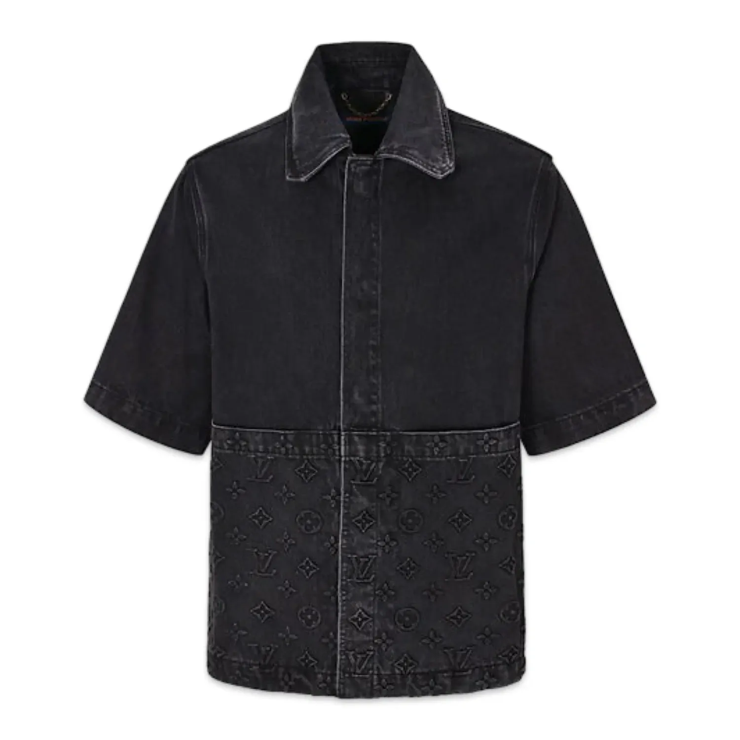 Louis Vuitton Short-Sleeved Denim Workwear Shirt Black