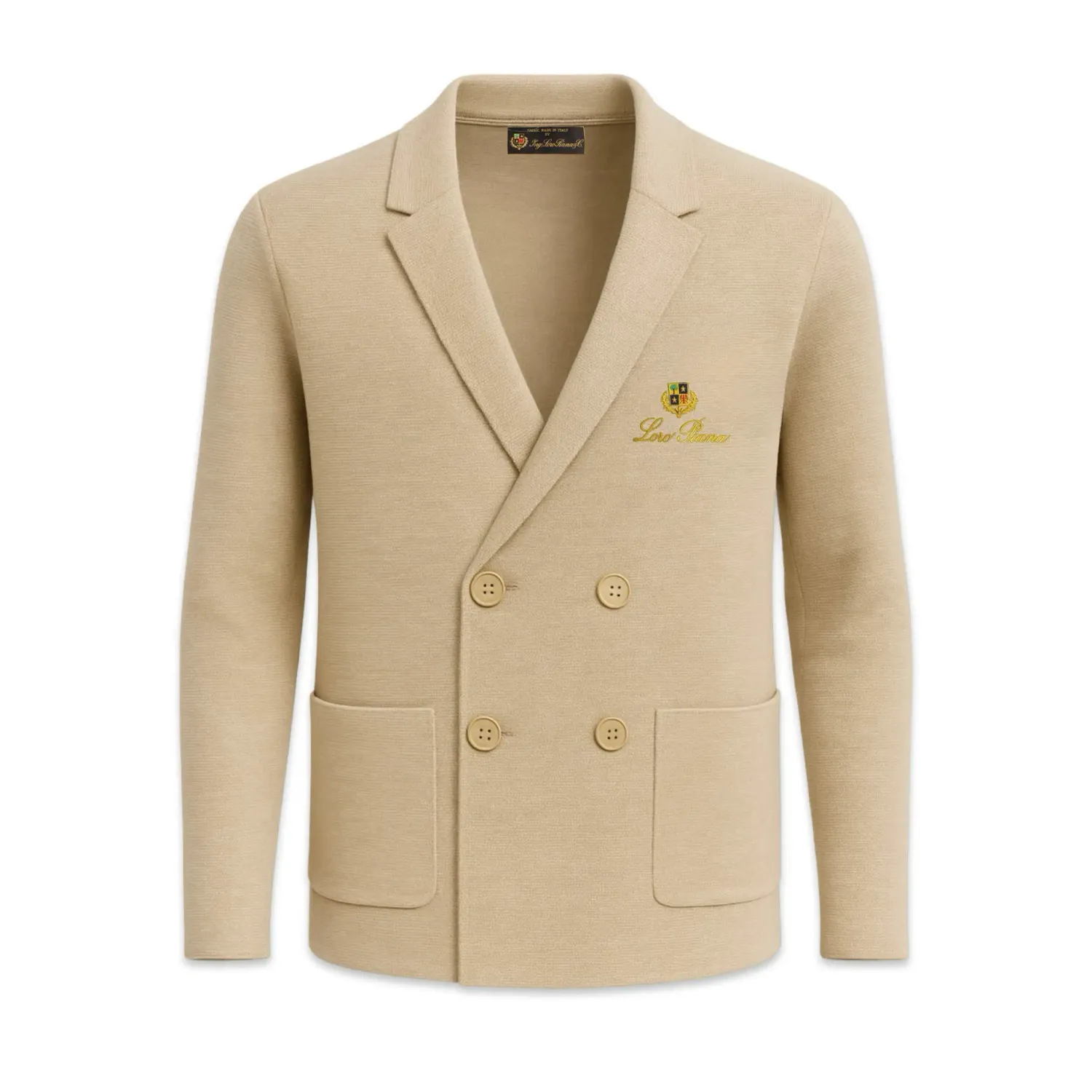 Loro Piana Double button knit jacket beige
