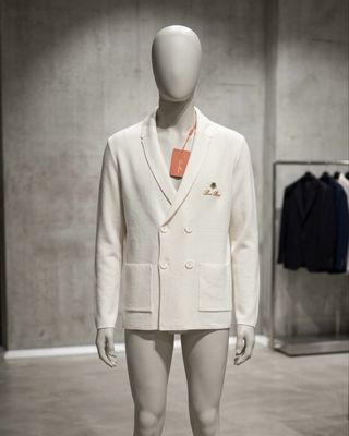 Loro Piana Double button knit jacket White