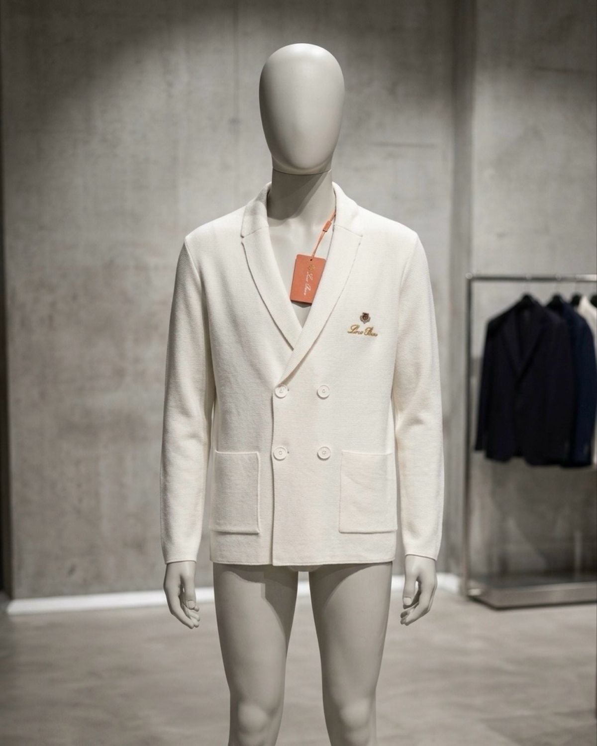 Loro Piana Double button knit jacket White