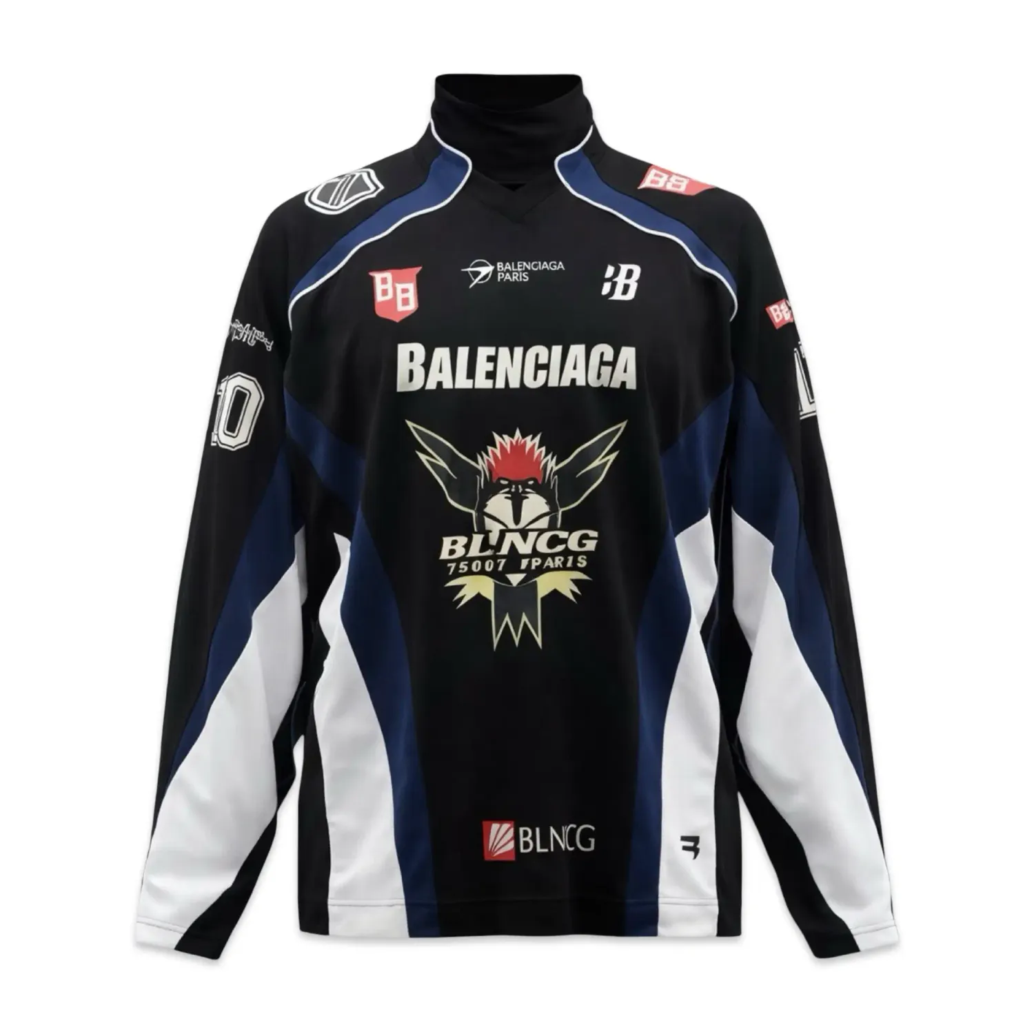 Balenciaga Long Sleeve Skater Hockey Jersey Black