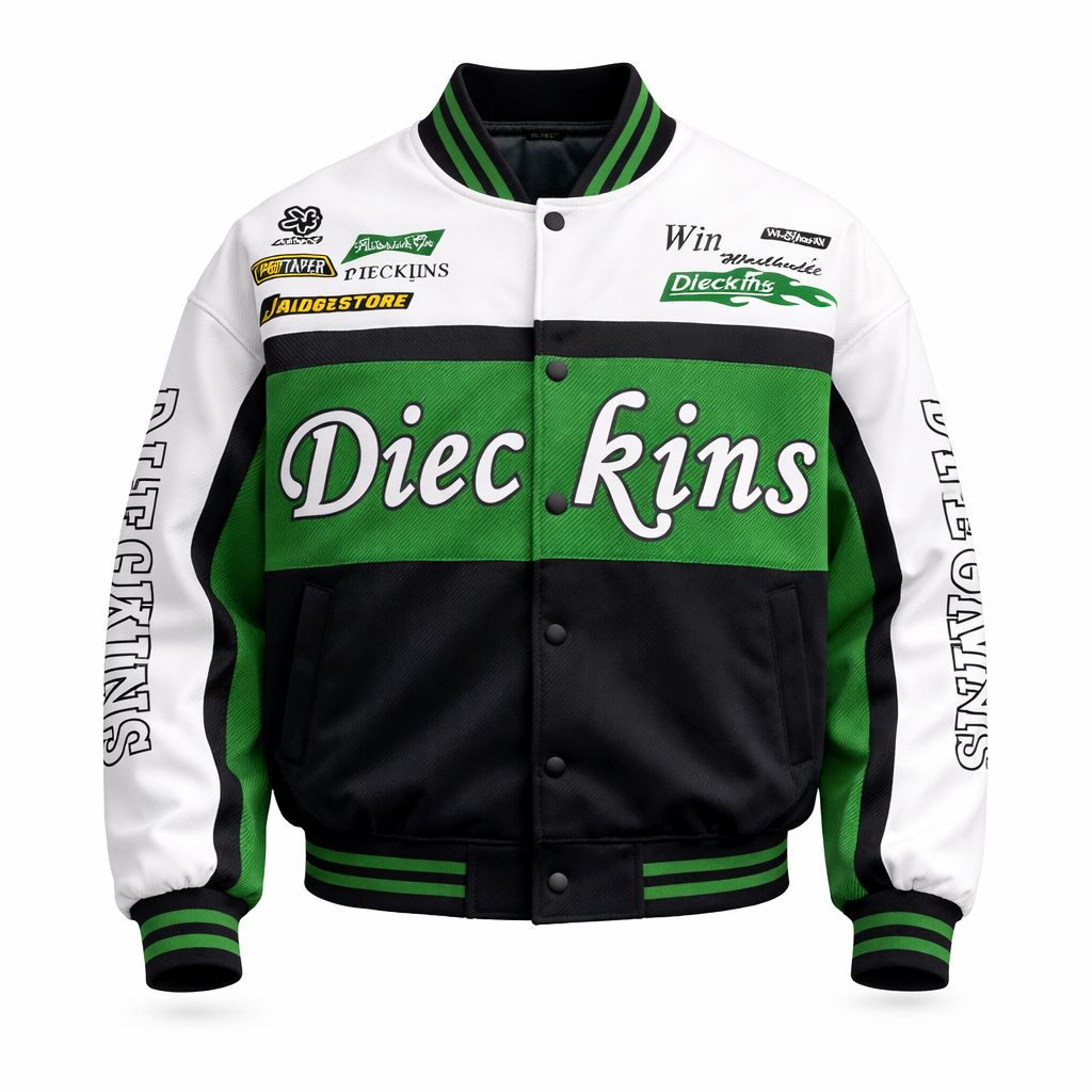 Diec Kins Racing Bomber Jacket – Green/Black