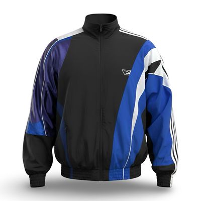 Balenciaga Split Tracksuit Jacket em preto, azul e branco