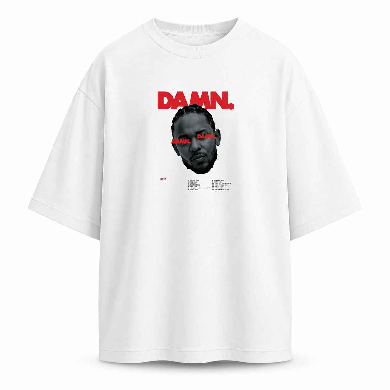 Kendrick Lamar T-Shirt DAMN. Oversized — White Edition