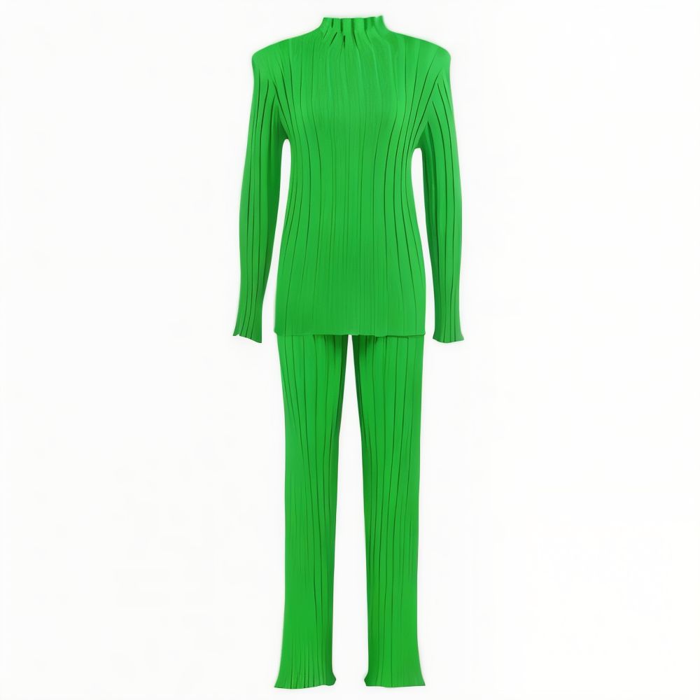 Fato Premium Knit Verde Esculpido – Ajuste Elegante &amp; Conforto Total