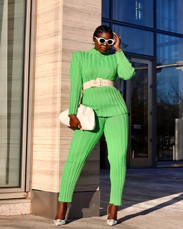 Fato Premium Knit Verde Esculpido
