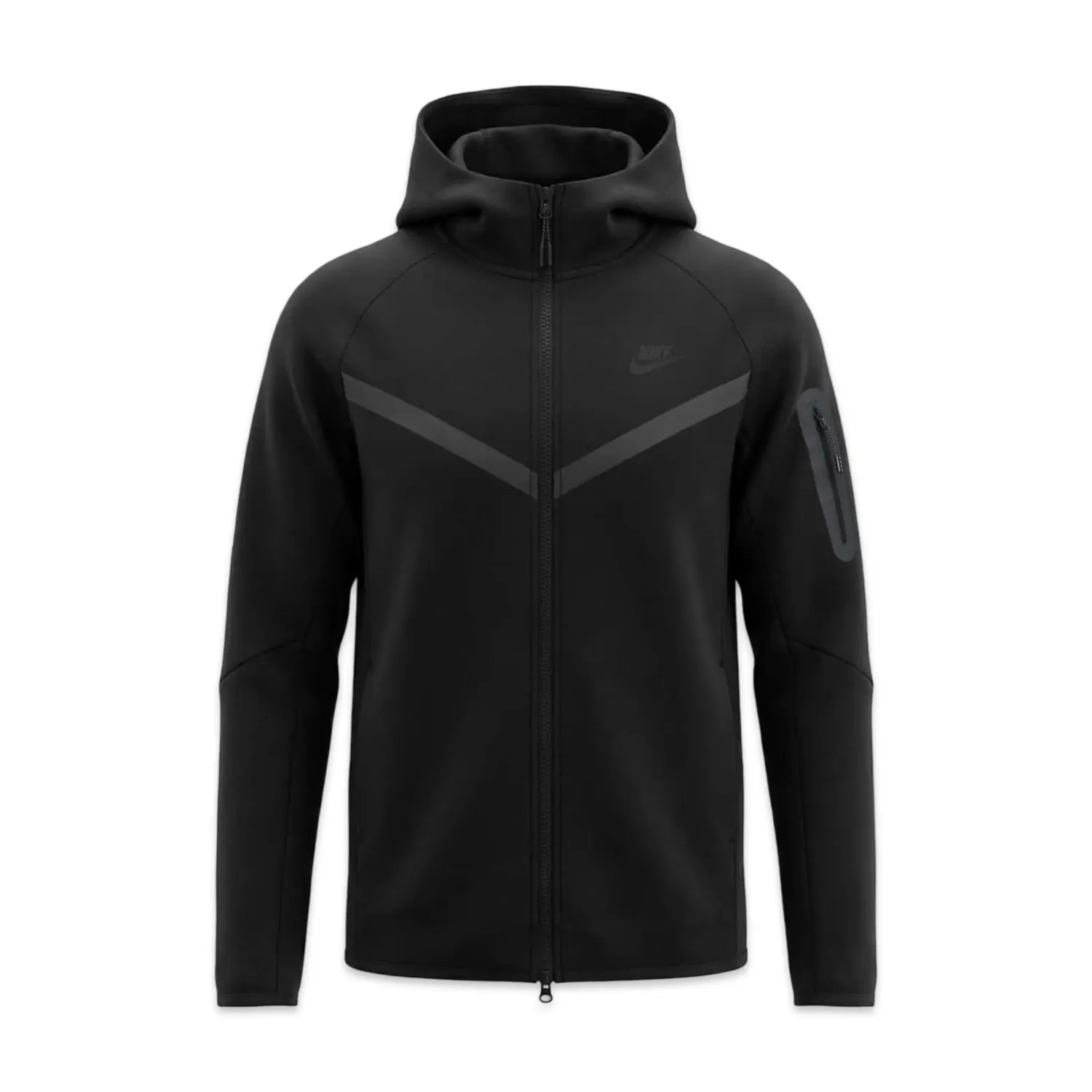 NIKE TECH FLEECE HOODIE COM Fecho - Black