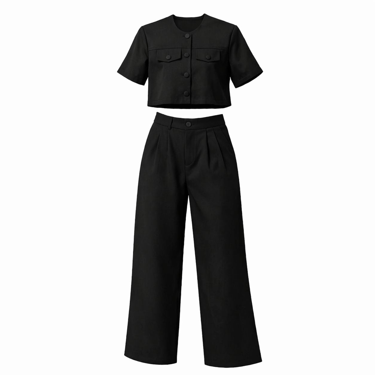 Fato Feminino Preto Premium Corte Estruturado – Elegância Minimalista TBS