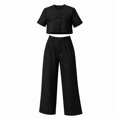 Fato Feminino Preto Premium Corte Estruturado – Elegância Minimalista TBS